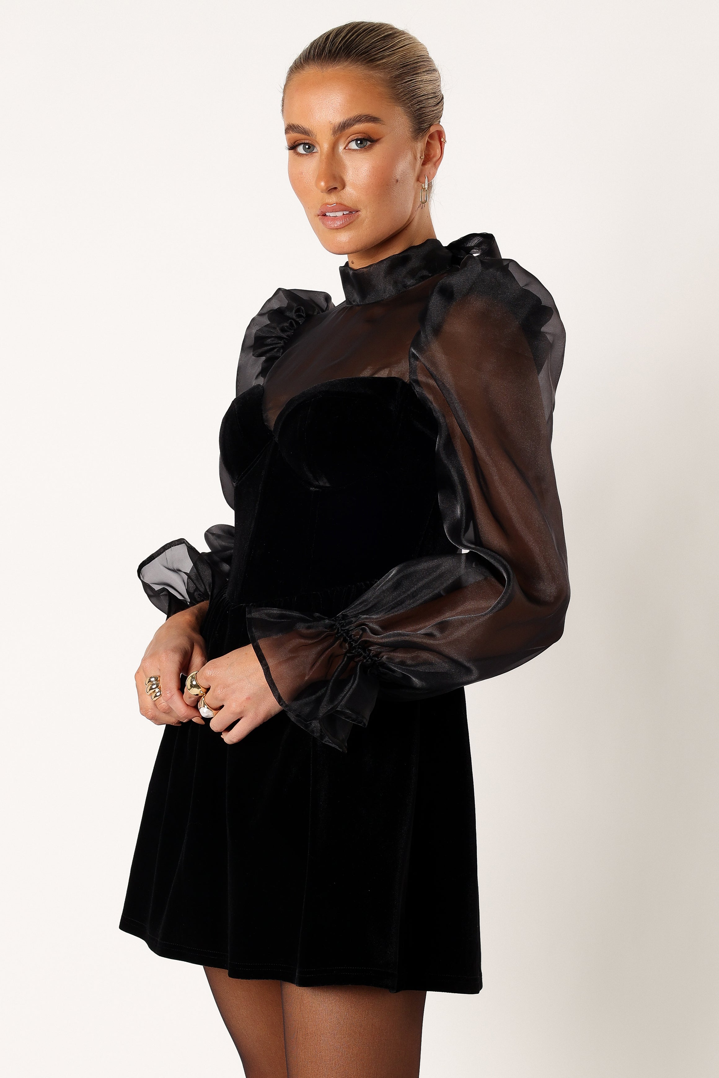 Blaire Long Sleeve Mini Dress for Women - Elegant Black Party Cocktail Dress for Night Out, Date Night, Clubwear & Special Occasions