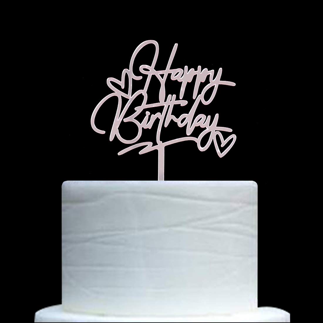Happy Birthday Cake Topper - Rose Gold Mirror Acrylic Party Decorations for Birthday Cakes, Cupcakes & Desserts | Perfect for Birthday Parties, Baby Showers & Special Celebrations