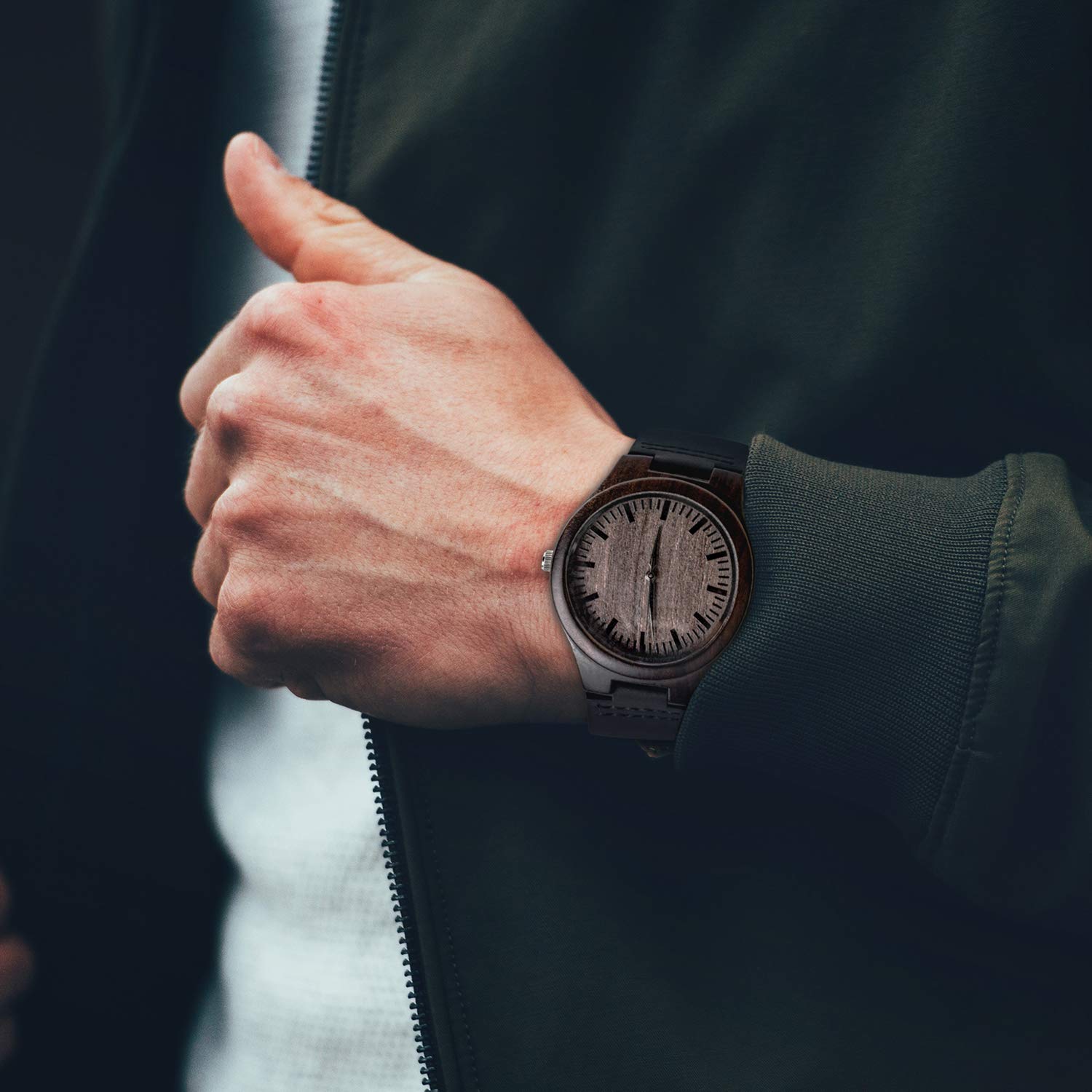 Custom Engraved Wooden Watch for Men - Personalized Gift for Boyfriend, Anniversary, Birthday - Unique Wooden Timepiece for Everyday Wear & Special Occasions
