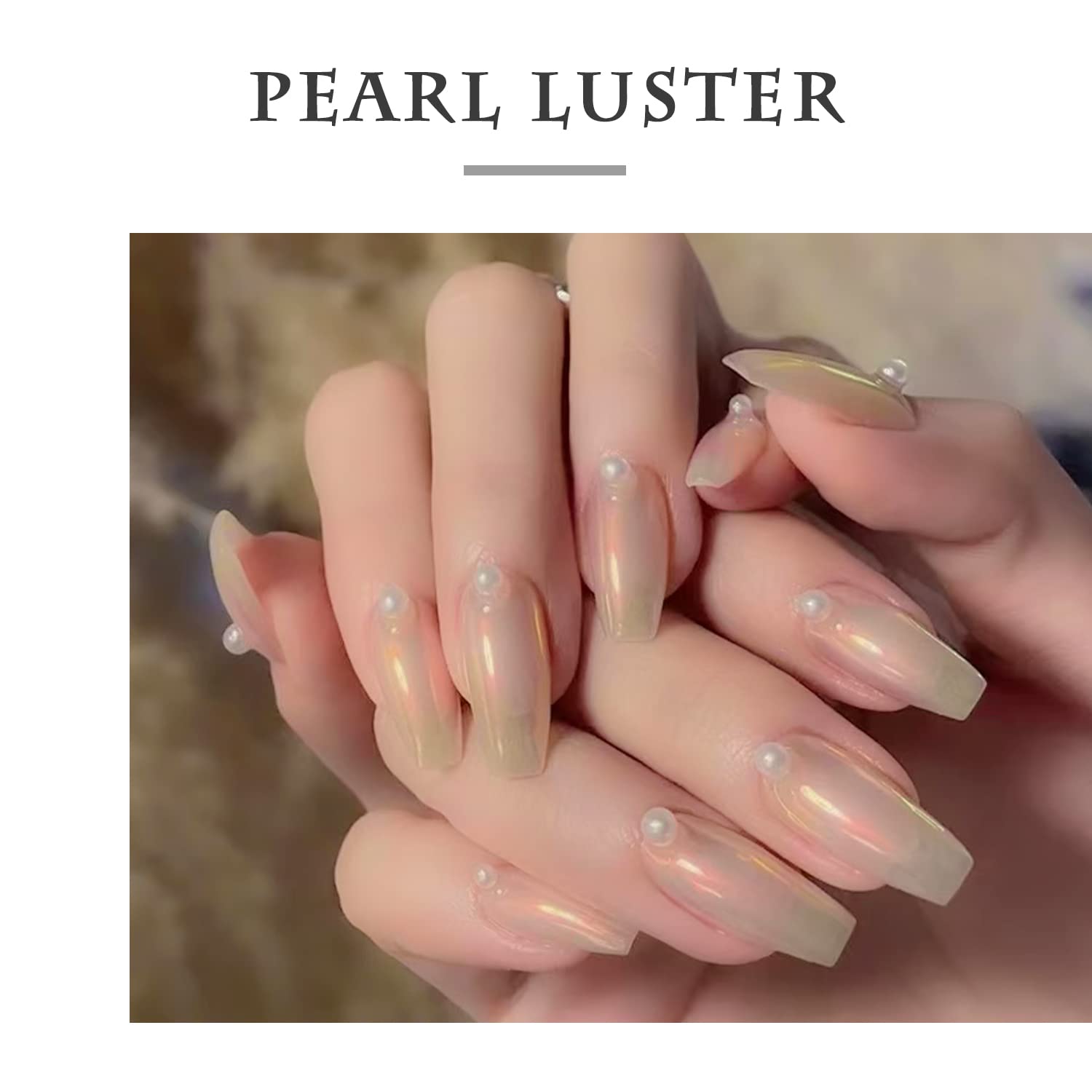 **White Pearl Chrome Nail Powder - Mirror Effect Aurora Glitter for Holographic Nail Art | DIY Mermaid Pearl & Neon Ice Dust | Perfect for Manicures, Nail Extensions & Salon Decorations**