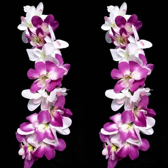 Elegant Orchid Flower Hair Clips (2-Pack) - Perfect for Weddings, Parties & Everyday Hair Styling