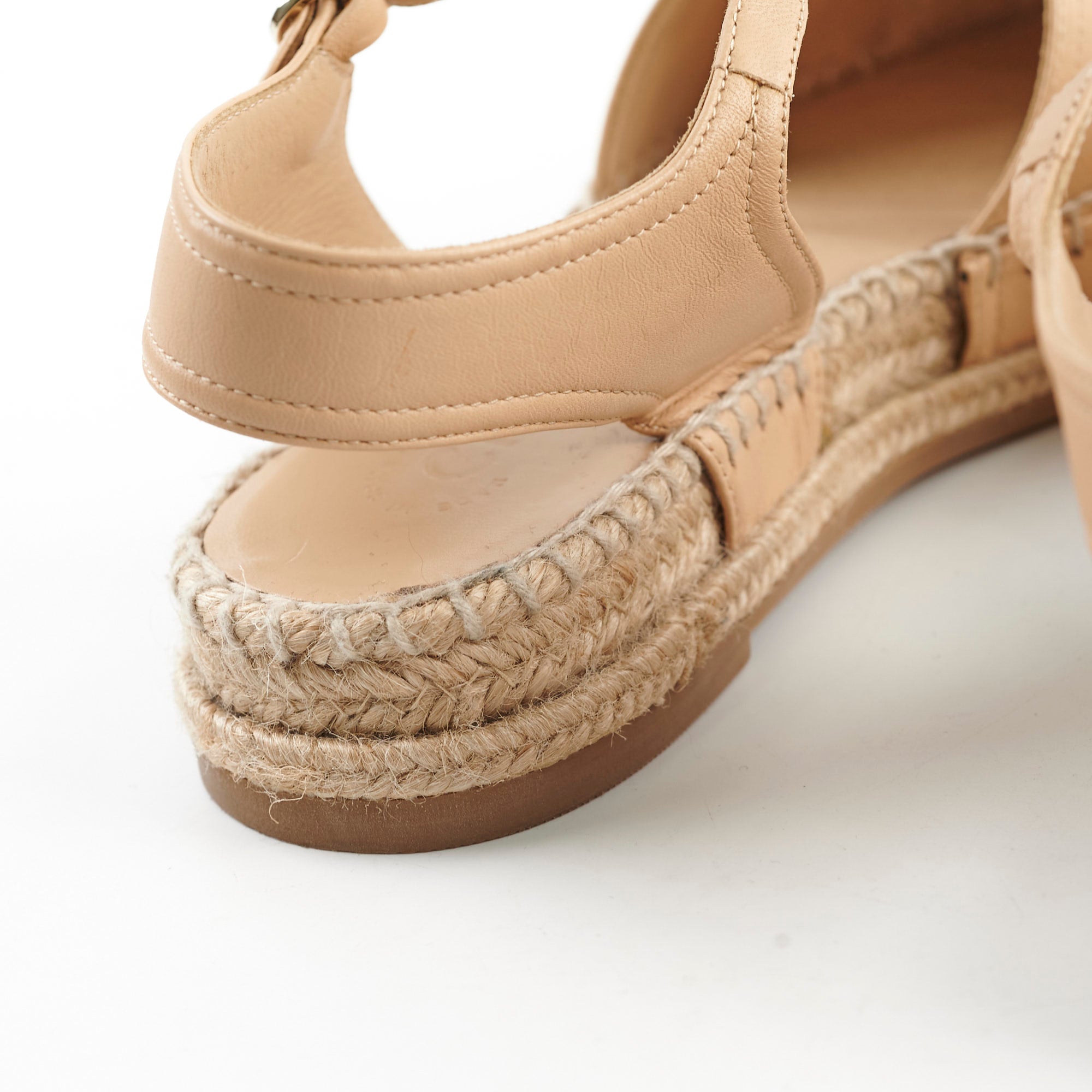 Chanel Beige & Black Open-Toe Espadrilles Flats - Size 36 | Comfortable Summer Sandals for Beach, Vacation & Casual Outings
