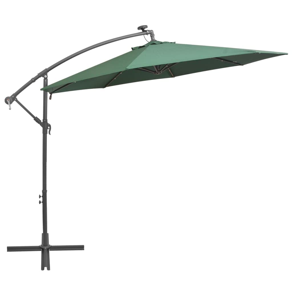 LED Hanging Patio Umbrella with Metal Pole - 118.1