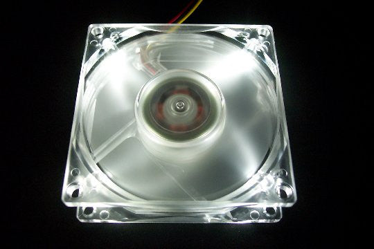80mm Galaxy Crystal PC Cooling Fan with 4 White LEDs - High Performance RGB Case Fan for Gaming PC, Desktop Computer & PC Build - Perfect for Cooling, Custom Rigs & PC Modding