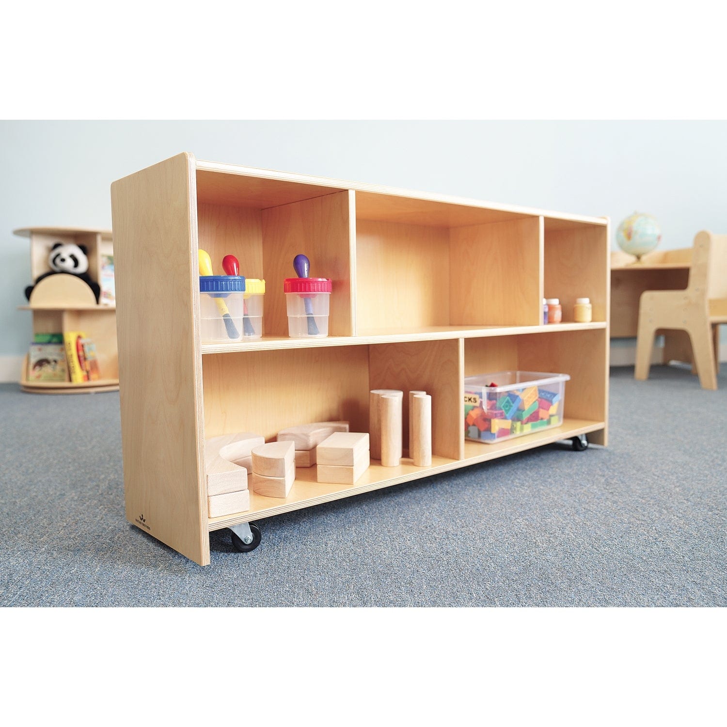 Multipurpose Straight Back Mobile Storage Cabinet - Rolling Organizer for Office, Home, or Classroom Use