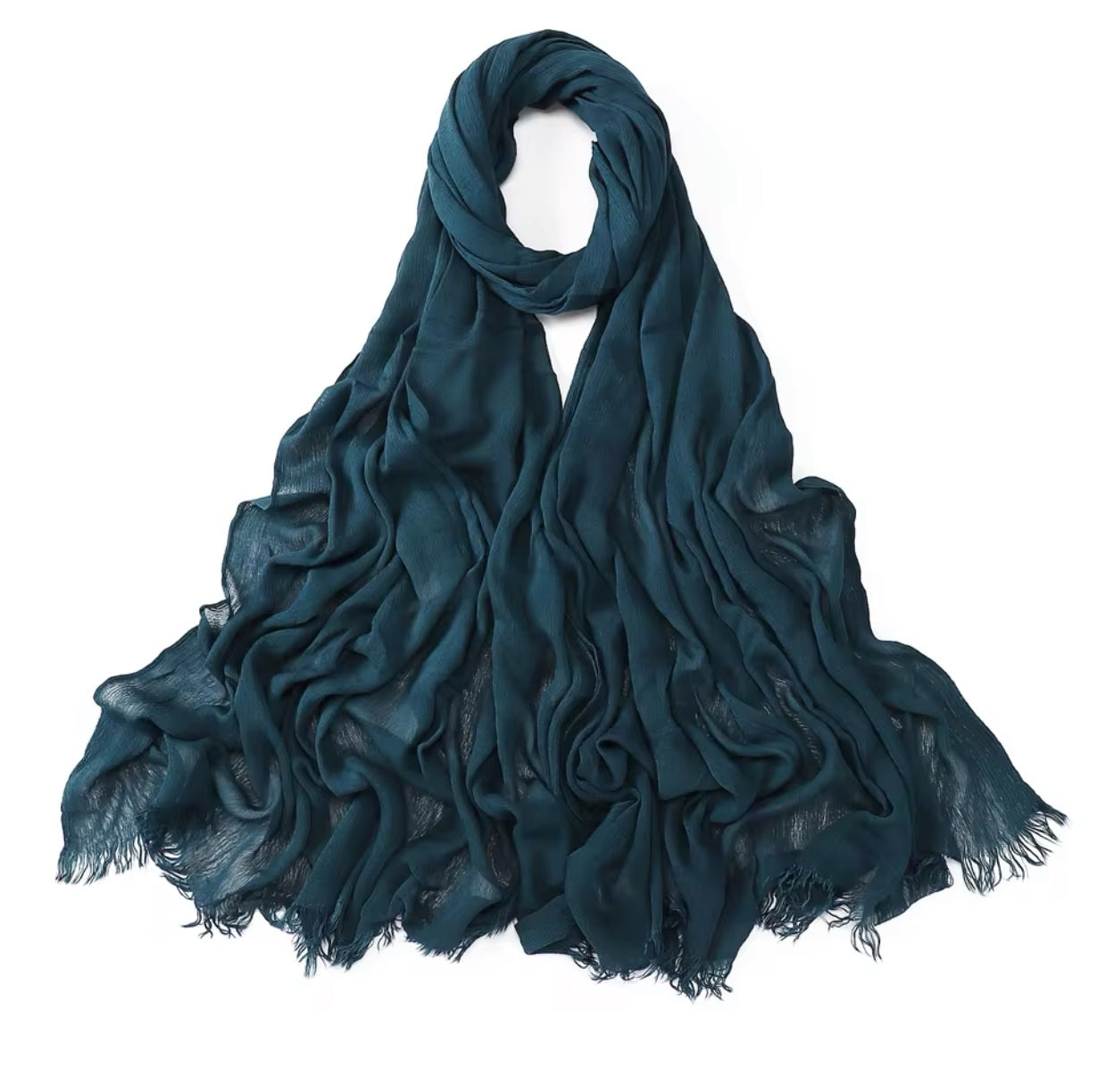 Soft & Lightweight Crinkle Rayon Viscose Hijab Scarf - Breathable Muslim Headscarf for Women - Perfect for Daily Wear, Prayer, and Special Occasions