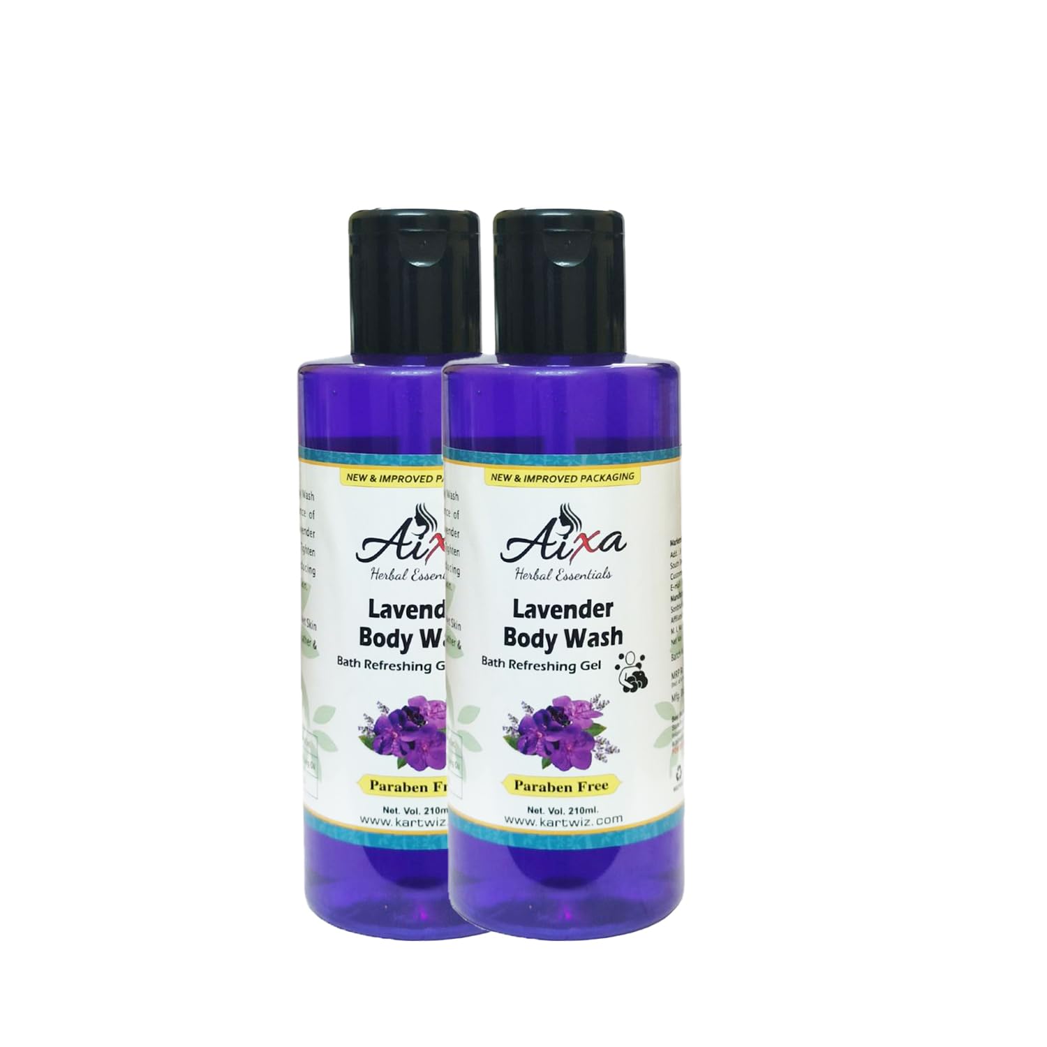 Herbigiri Herbal Lavender Body Wash & Shower Gel - 210ml (Pack of 2) - Moisturizing & Refreshing Bath Essential for Relaxation & Stress Relief - Perfect for Daily Use, Spa Days & Aromatherapy