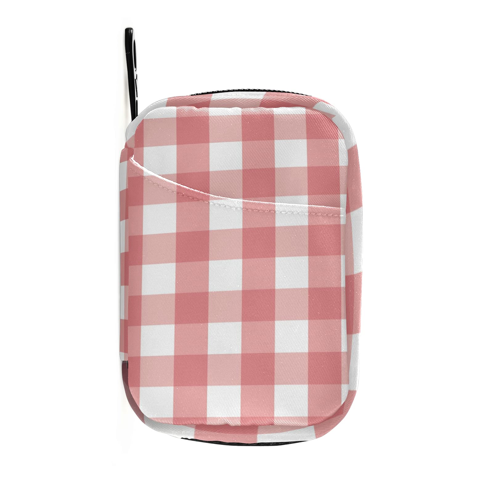 Cute Pink Plaid Pill Organizer Box - Portable Medicine Case for Purse, Travel & Daily Use - Compact Pill Box for Vitamins, Supplements & Medication Storage