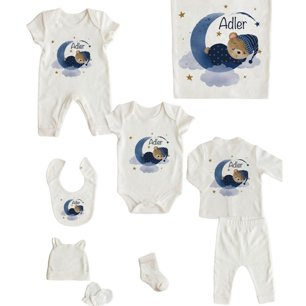Lilabio Baby 100% Organic Cotton Personalized Newborn Coming Home Outfit Set - 10-Piece Hospital Essentials for Boys & Girls | Custom Baby Shower Gift & Newborn Clothing Set | Perfect for First Photos, Special Occasions & Baby's First Trip Home