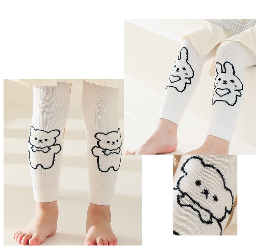 Sywwlov 5 Pack Baby Girls Leggings - Cute Cartoon Footless Tights for Toddlers, Soft Cable Knit Cotton Stockings - Perfect for Playtime, Daycare & Family Outfits