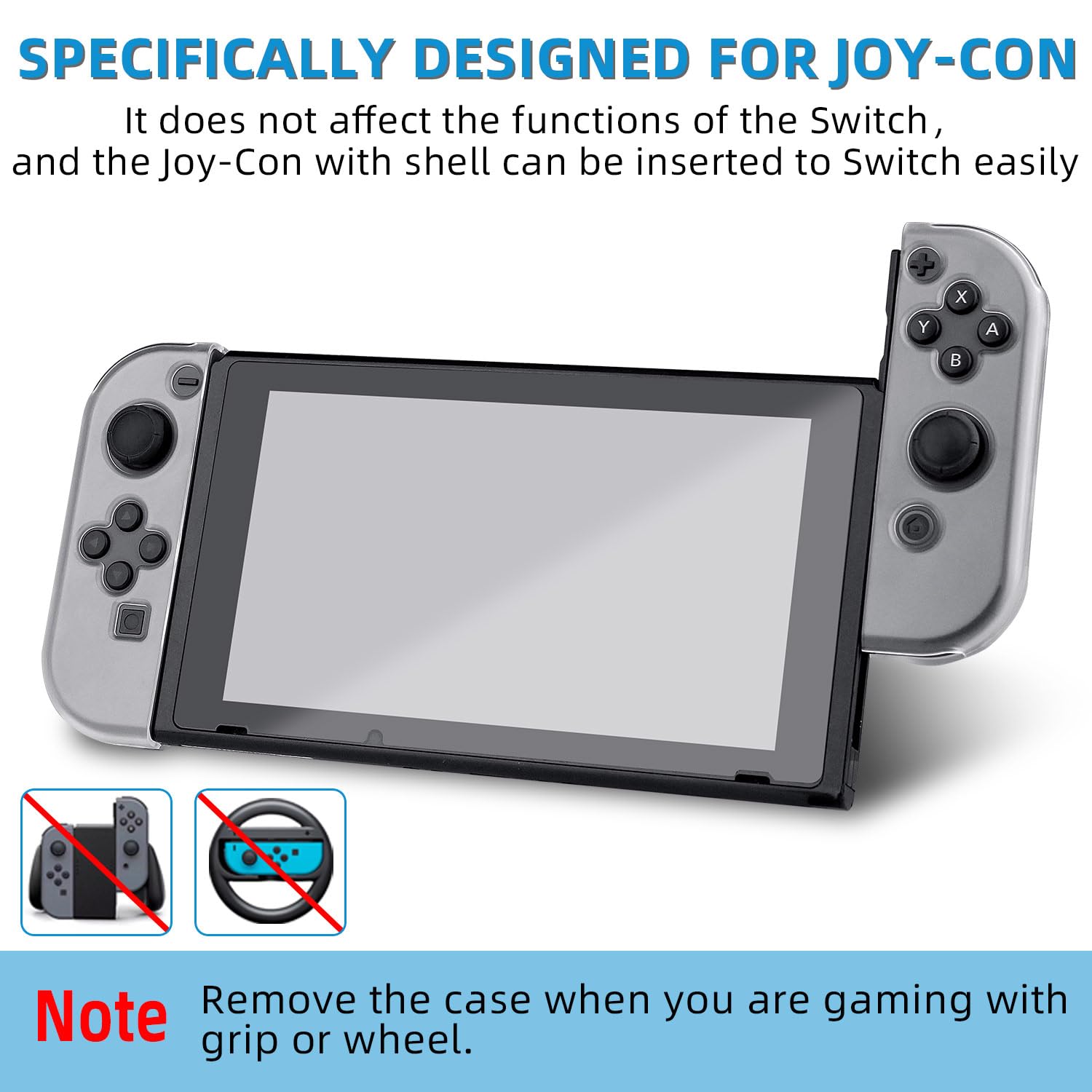 Premium Crystal Clear Hard Cover Case for Nintendo Switch Joy-Con Controllers - Protective Shell with Scratch Resistance for Gaming, Travel & Everyday Use