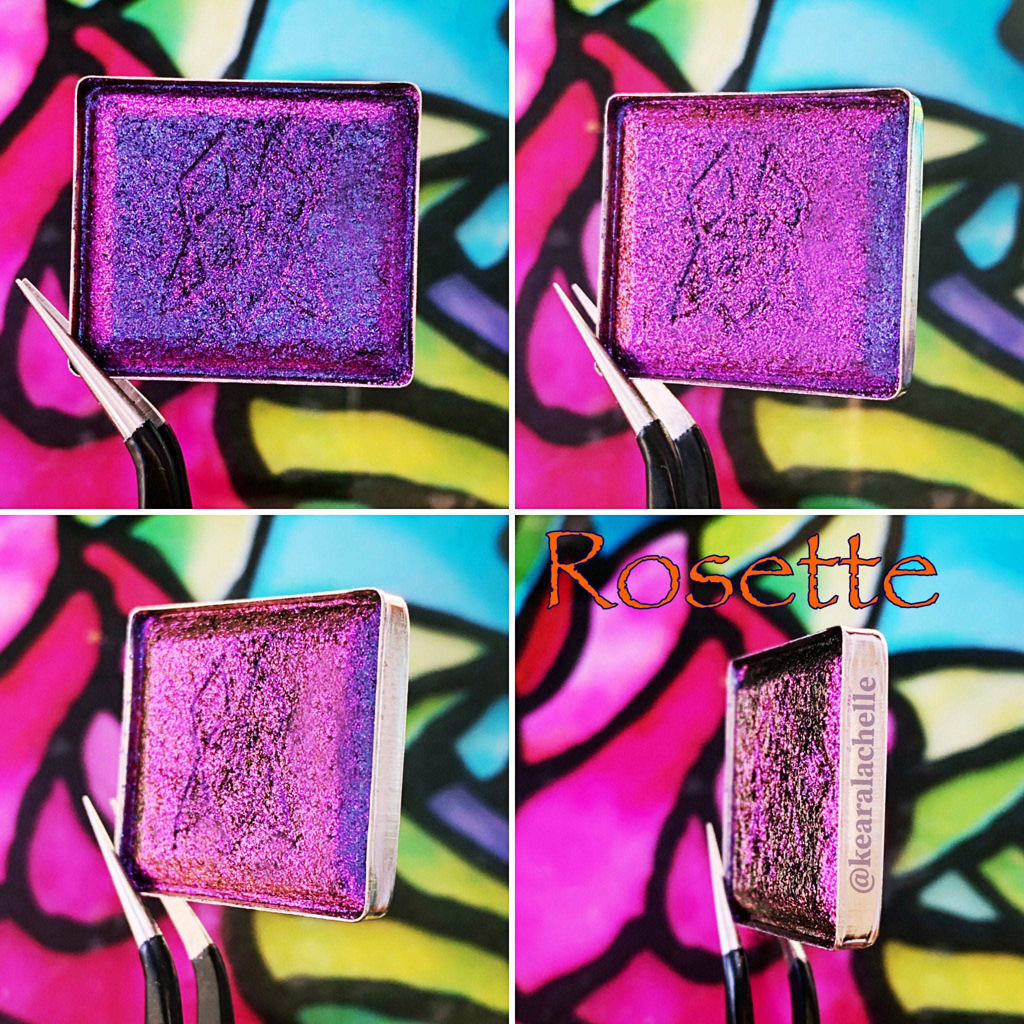Rosette Multichrome Eyeshadow with Jewels - Long-Lasting Shimmer & Glitter for Day & Night Makeup Looks