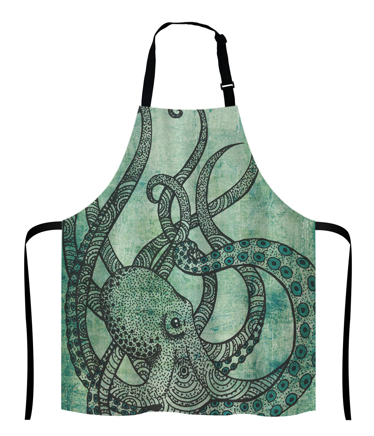 Waterproof Octopus Print Apron for Cooking, Baking & Gardening - Durable Kitchen Apron for Women & Men - Perfect for Home, BBQ & Outdoor Activities