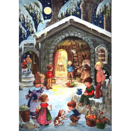 Traditional German Advent Calendar - Nativity Religious Christmas Countdown for Kids & Adults - Perfect for Holiday Decor & Family Celebrations