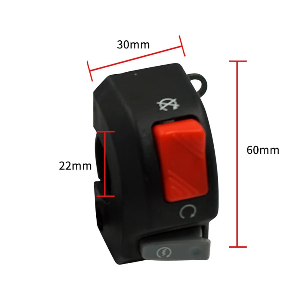 Acxico 1Pcs Motorcycle Handlebar Switch - Start Kill Switch 7/8