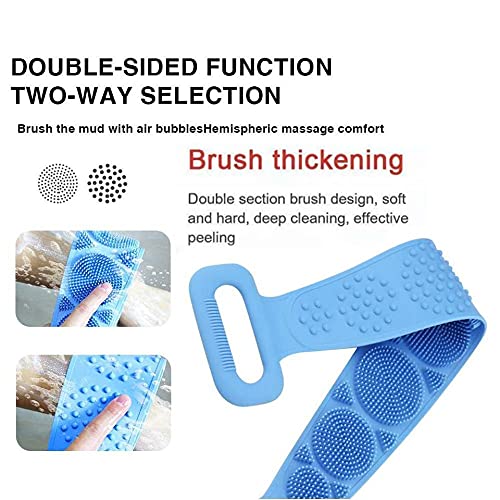 DRONA Silicone Body Scrubber Belt - Exfoliating Skin Brush for Men & Women - Perfect for Shower & Bath Exfoliation