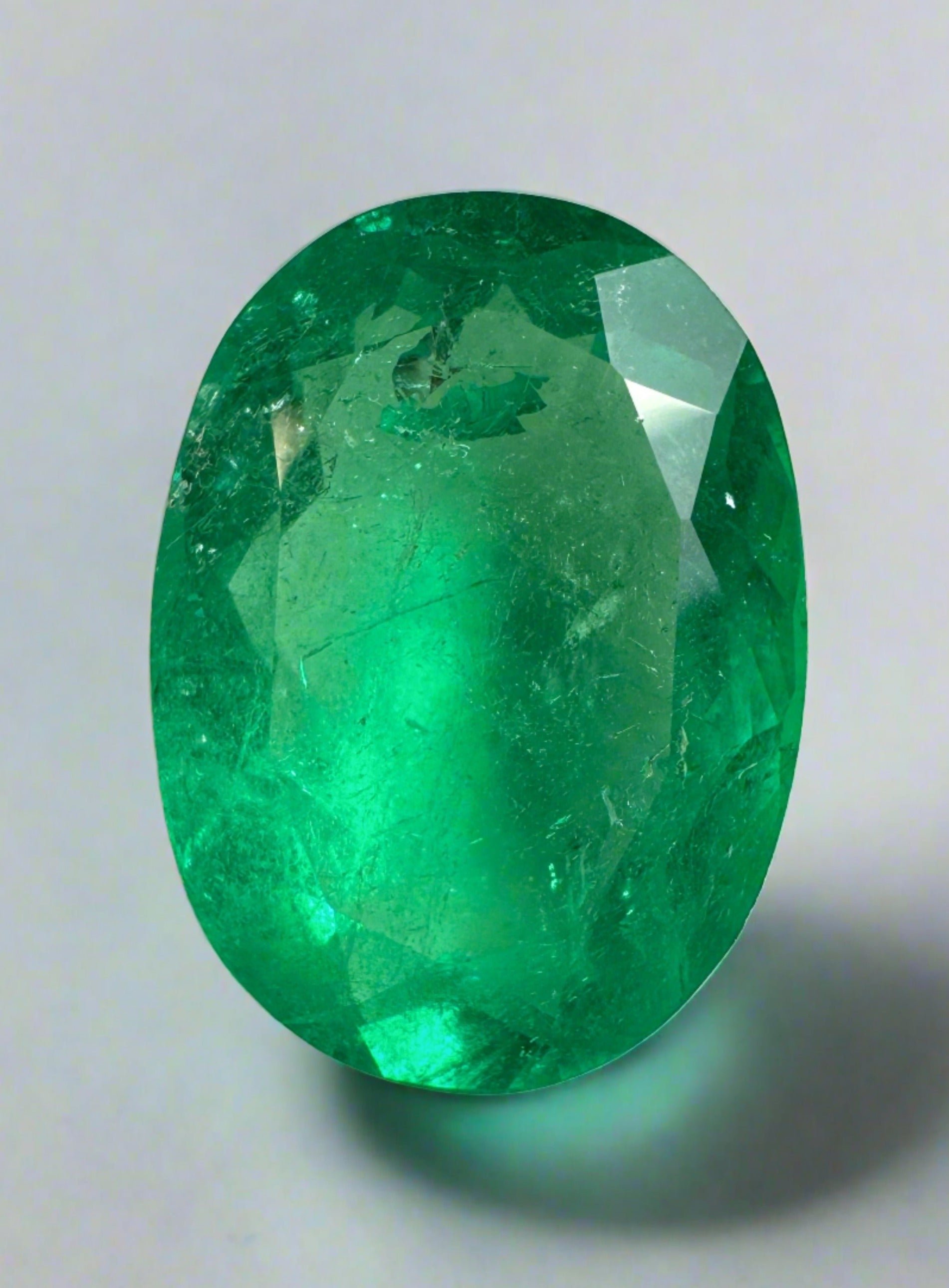 7.00 Carat 16x12mm Yellowish Green Natural Loose Colombian Emerald Oval Cut Gemstone for Jewelry Making, Engagement Rings & Luxury Gifts