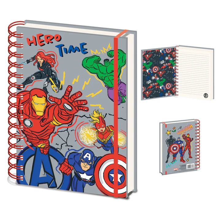 Avengers A5 Spiral Notebook - Hero Club Themed Journal for Writing, Note Taking & School - Perfect for Marvel Fans, Students & Office Use