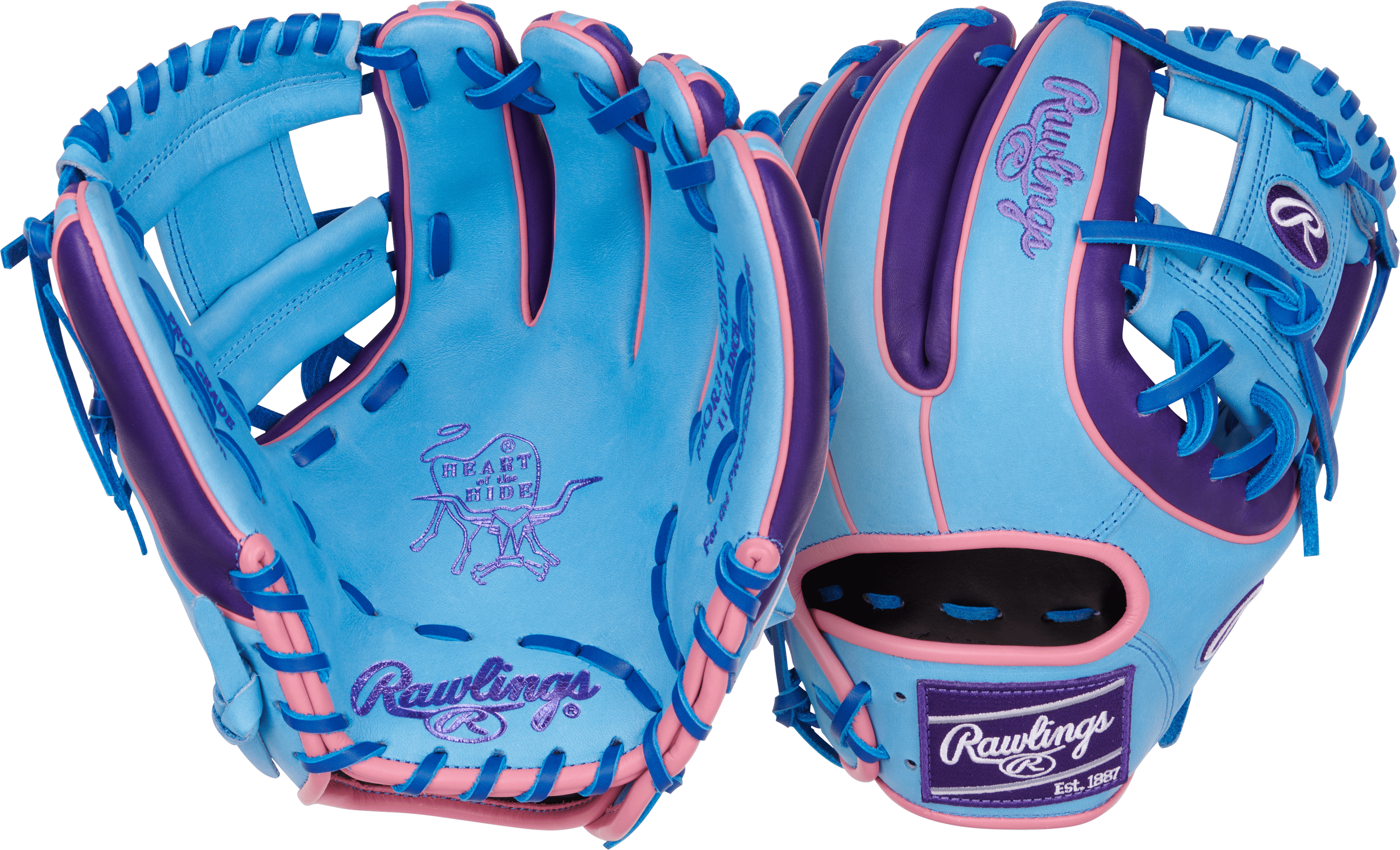 Rawlings Heart of the Hide Color Sync 11.5 Inch Baseball Fielding Glove - PROR314 2CBPU | Premium Leather Mitt for Infield & Outfield Players | Perfect for Practice, Games & Training