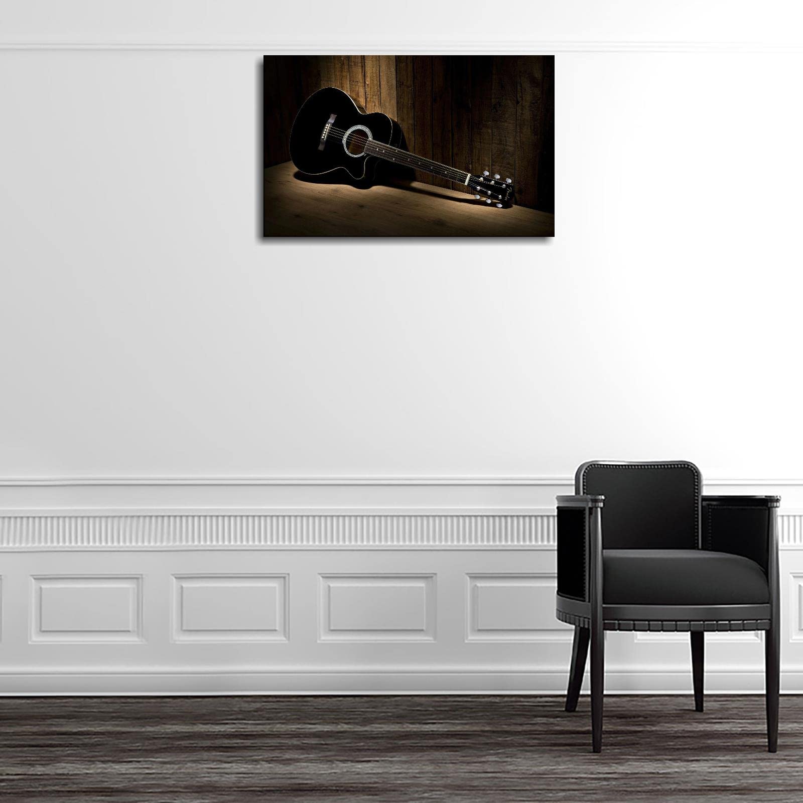 42x24 Inch Framed Guitar Canvas Wall Art - Music Themed Poster Print for Living Room, Bedroom Decor - Perfect for Music Lovers & Home Office Decoration