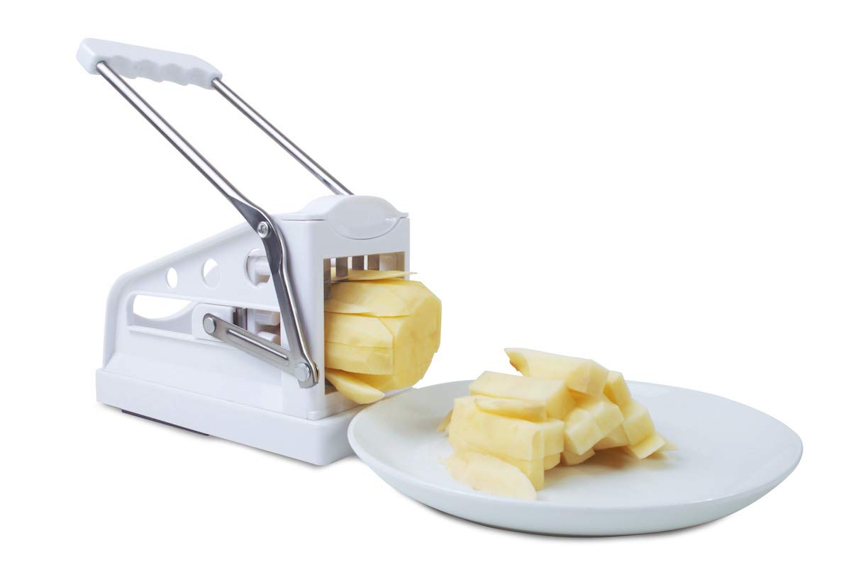 Stainless Steel Potato Chipper & Slicer - ICO Chip Cutter with Ergonomic Handle for Perfect French Fries & Veggie Chips | Ideal for Home Cooking, Restaurants & Food Prep