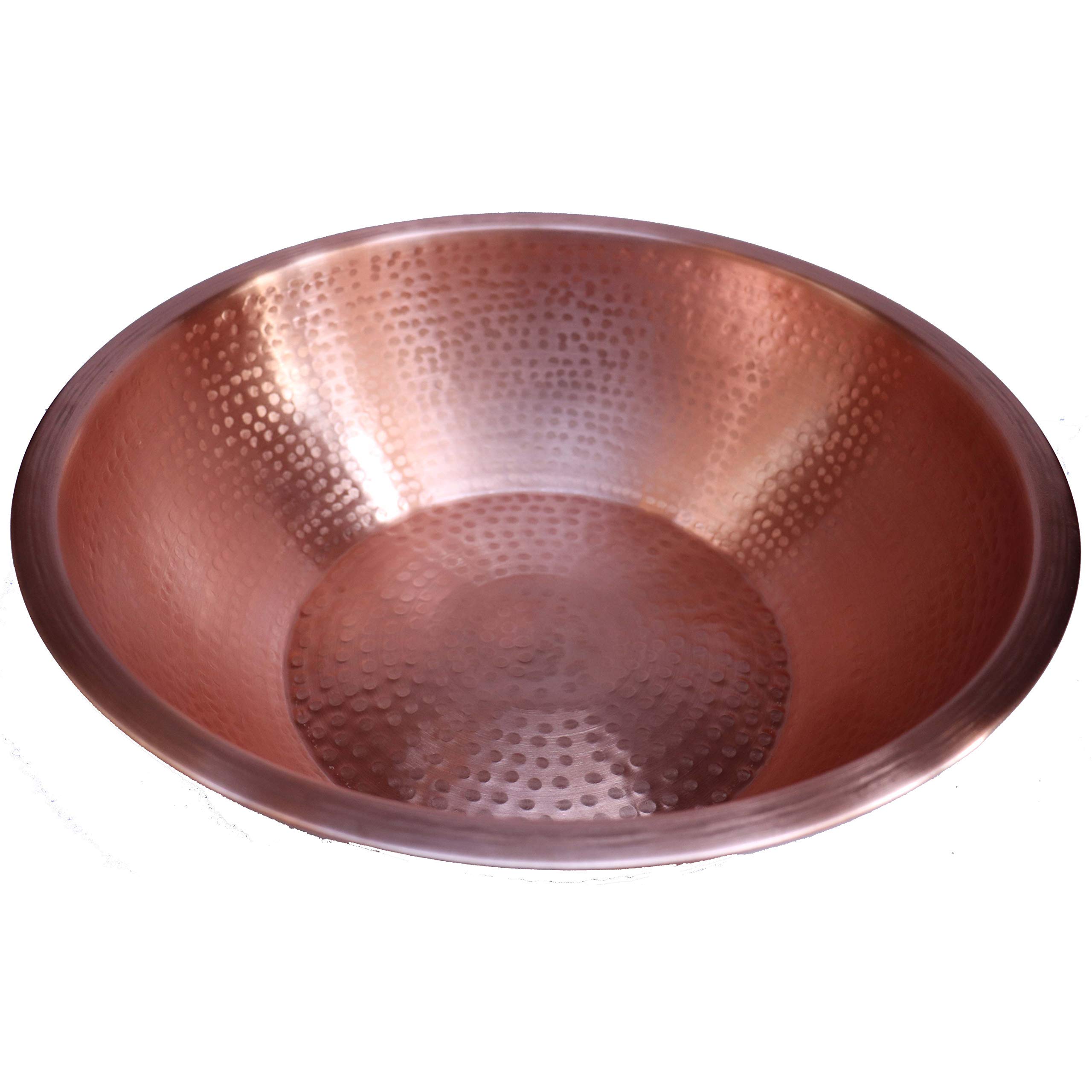 Hand Hammered Copper Foot Wash Bowl - Portable & Shiny for Spa, Pedicure, and Relaxation at Home