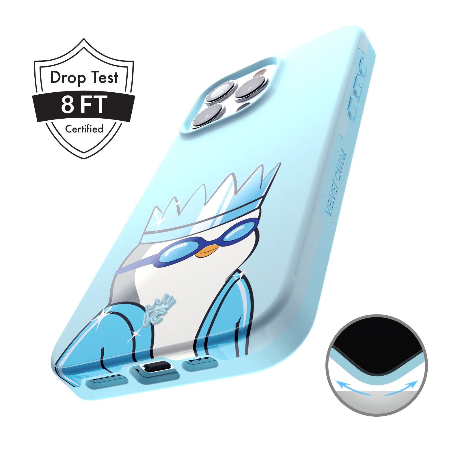 Pudgy Penguins Polar Blue iPhone Case - Cute & Durable Protective Cover for iPhone 13/14/15 - Perfect for Everyday Use, Travel & Gifts