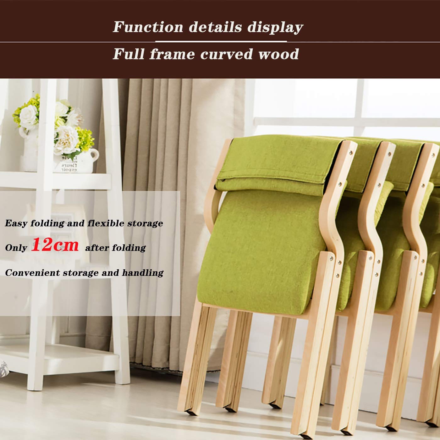 Heavy Duty Wood Folding Chairs with Padded Seat - Comfortable & Durable Wooden Folding Chairs for Adults - Space Saving Design for Home, Dining Room, Office, Parties & Outdoor Events