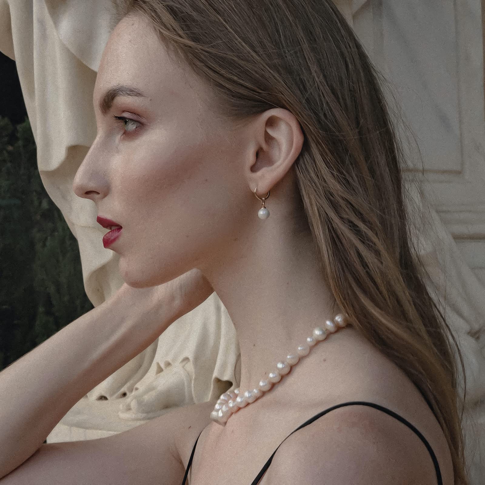 2PCS Pearl Necklace Set - Artificial Pearl Choker & Pendant Necklace for Women, Elegant Gift for Girlfriend, Wedding, Birthday & Anniversary | Perfect for Formal Events, Date Nights & Special Occasions