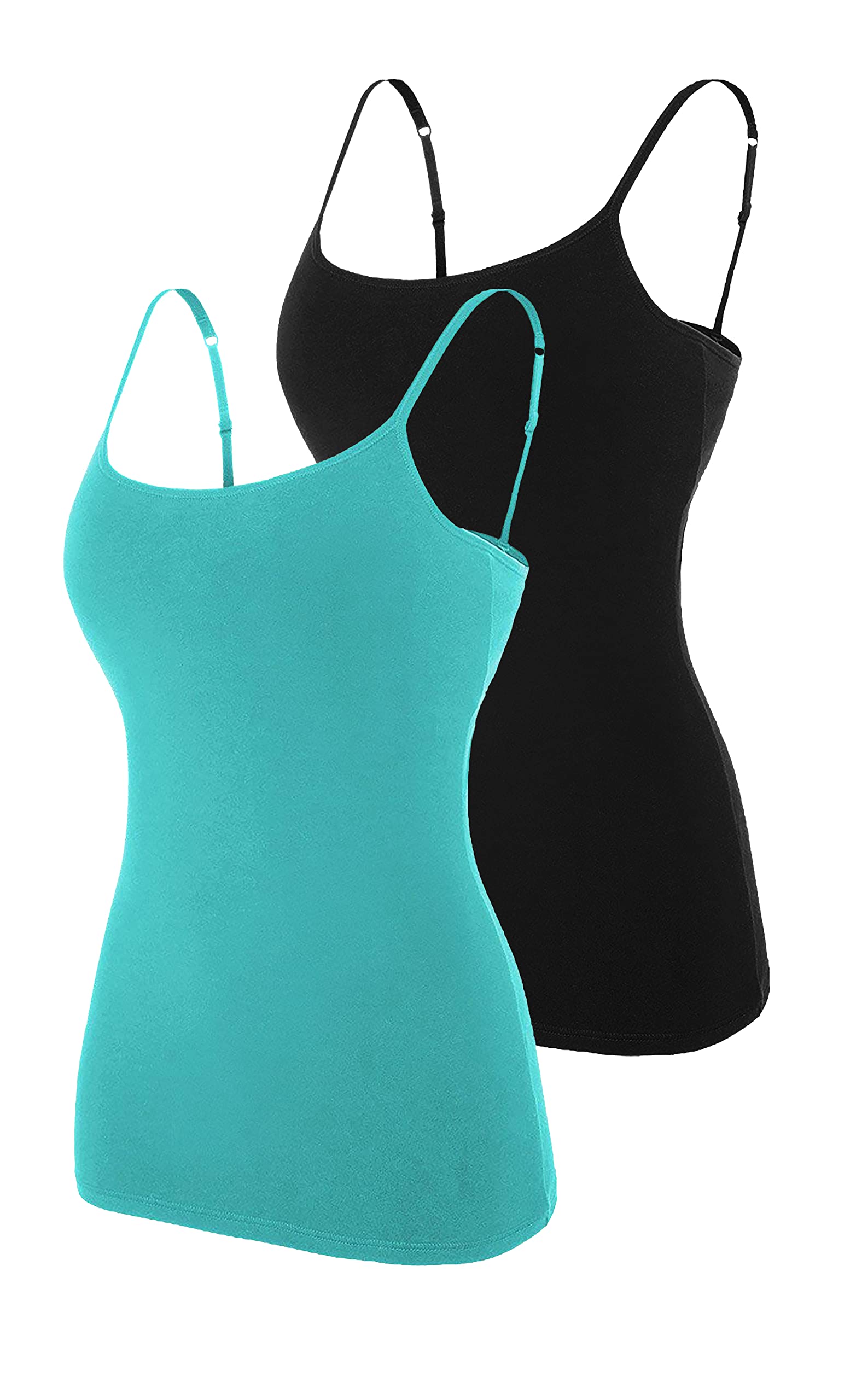 Women's Camisole with Built-in Shelf Bra & Spaghetti Straps - Seamless Comfort Cami Tank Top for Layering, Sleepwear & Everyday Wear