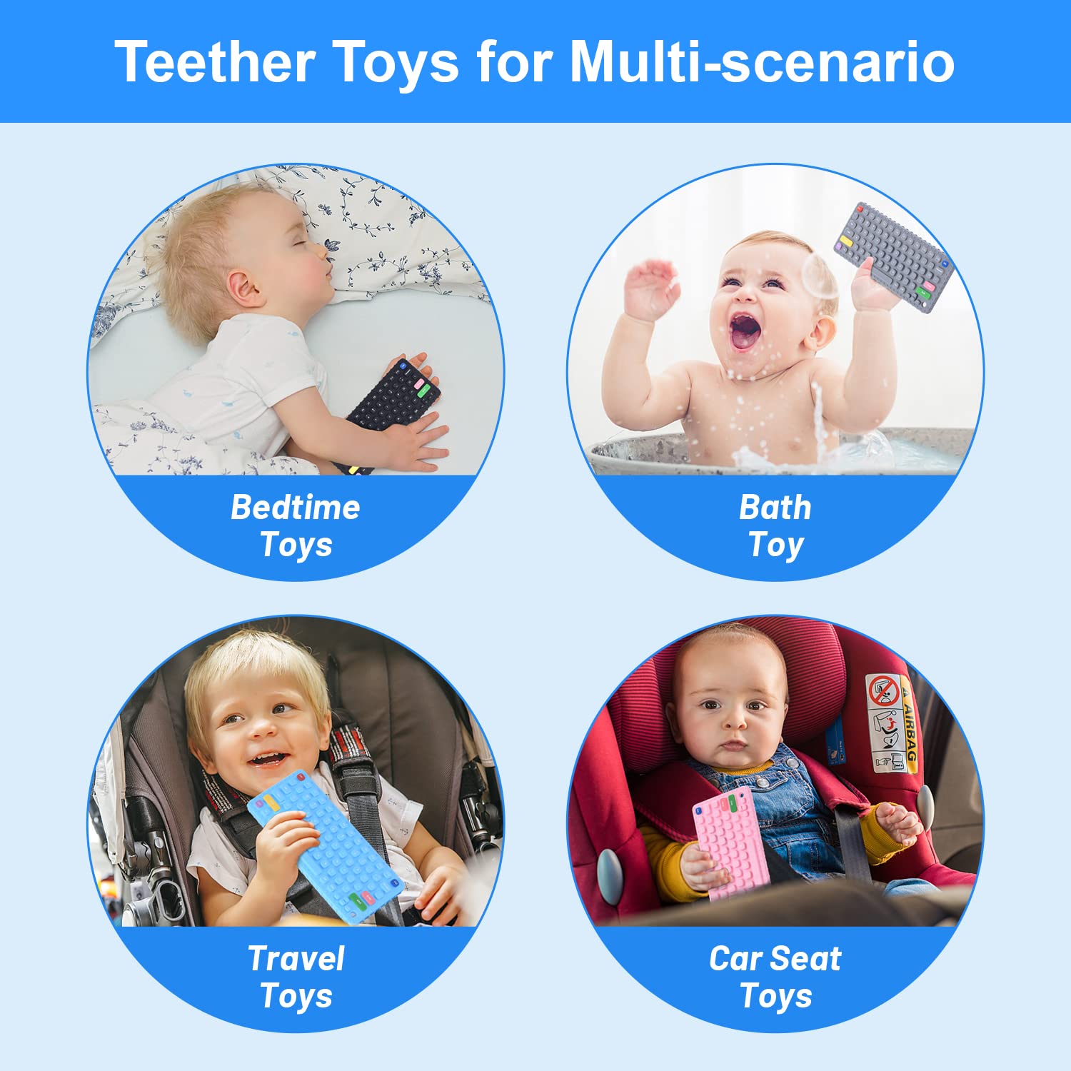 Soft Silicone Baby Keyboard Teether Toy - Safe for 0-12 Months - Perfect for Teething & Soothing During Breastfeeding