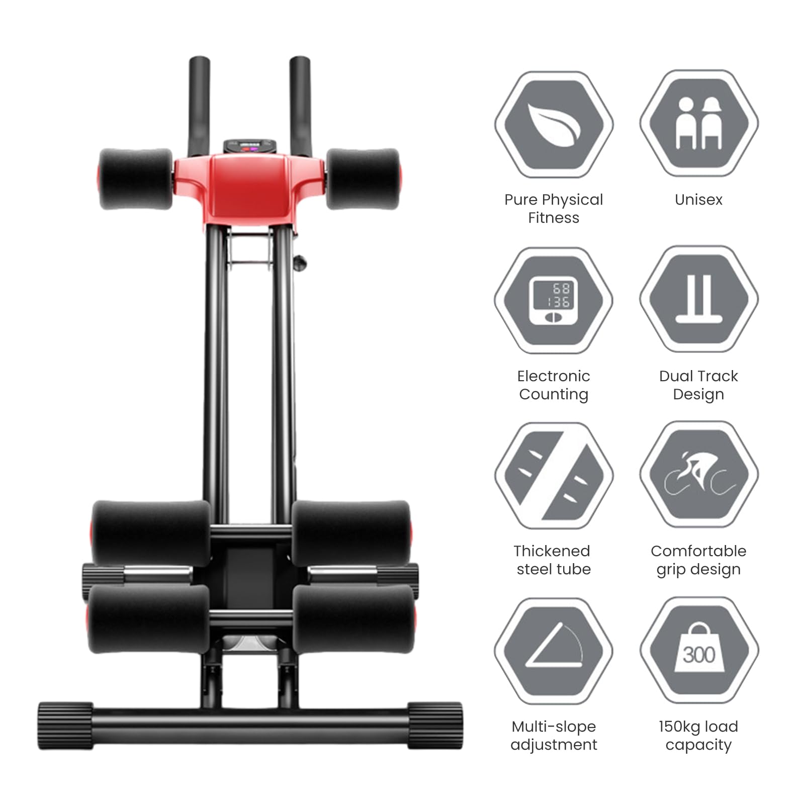 Ab Crunch Coaster - Adjustable Home Gym Equipment for Core & Full Body Workout | Multi-Functional AB Machine for Beginners & Fitness Enthusiasts | Fast USA Shipping | Perfect for Home Workouts, Office Exercises & Small Spaces