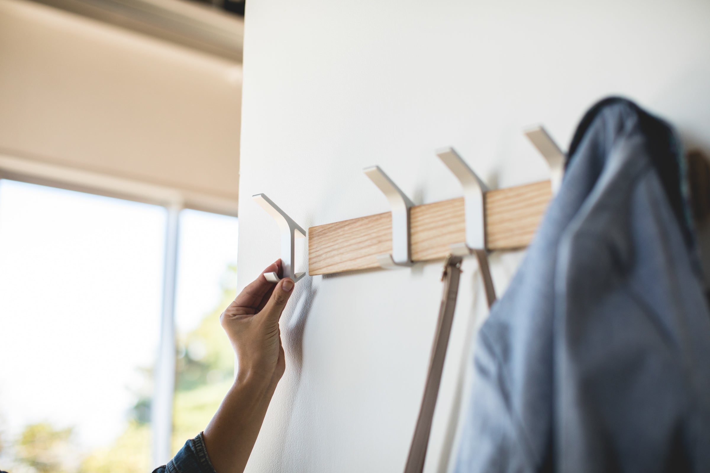 Wall Mounted Coat Rack - Sturdy Steel & Wood Hooks for Jackets, Hats & Bags - Perfect for Entryway, Mudroom & Bedroom Organization