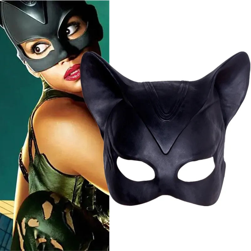 Sexy Catwoman Selina Kyle Latex Mask - Superhero Halloween Cosplay Costume Accessory for Parties & Comic Conventions