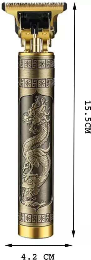 Professional Golden Hair Clipper for Men - Adjustable Blade Trimmer & Shaver with Retro Oil Head for Precise Close Cutting | Home Barbering, Beard Grooming & Styling