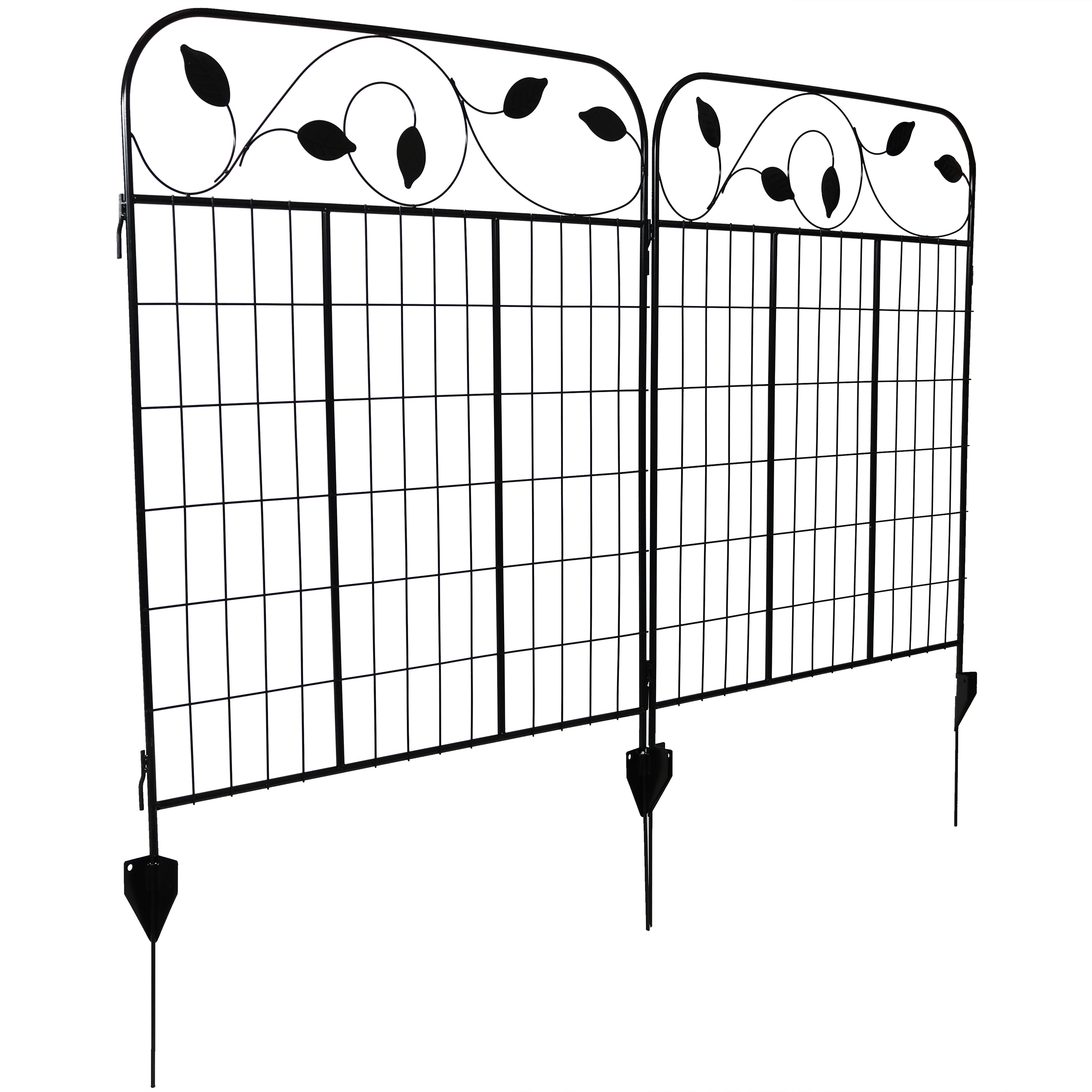 Sunnydaze 4-Piece Winding Vines Garden Fence Panels - 10' Overall Length - Decorative Outdoor Privacy Screen for Patio, Yard & Landscaping