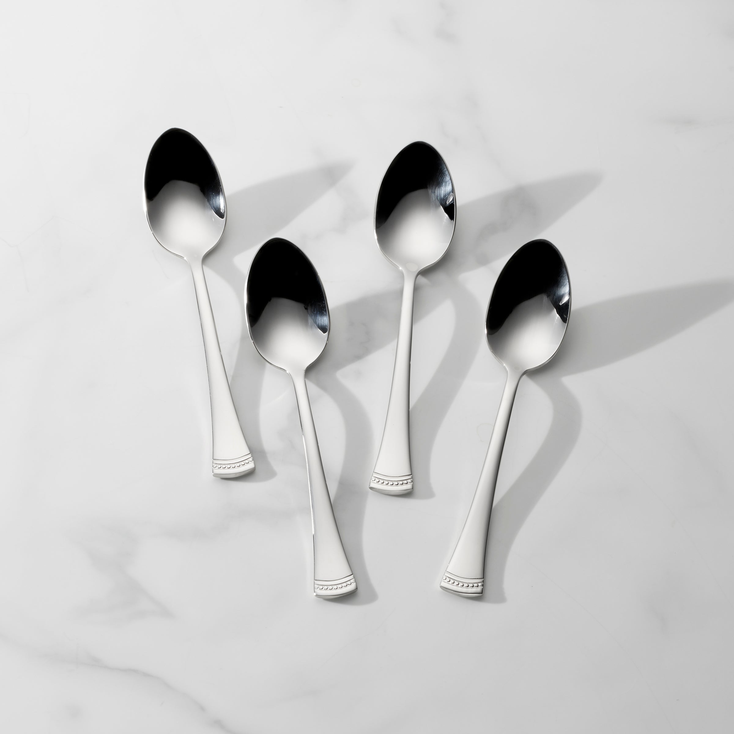 Premium Portola Dinner Spoon Set of 4 - Stainless Steel Flatware for Everyday Dining, Dinner Parties & Restaurant Use
