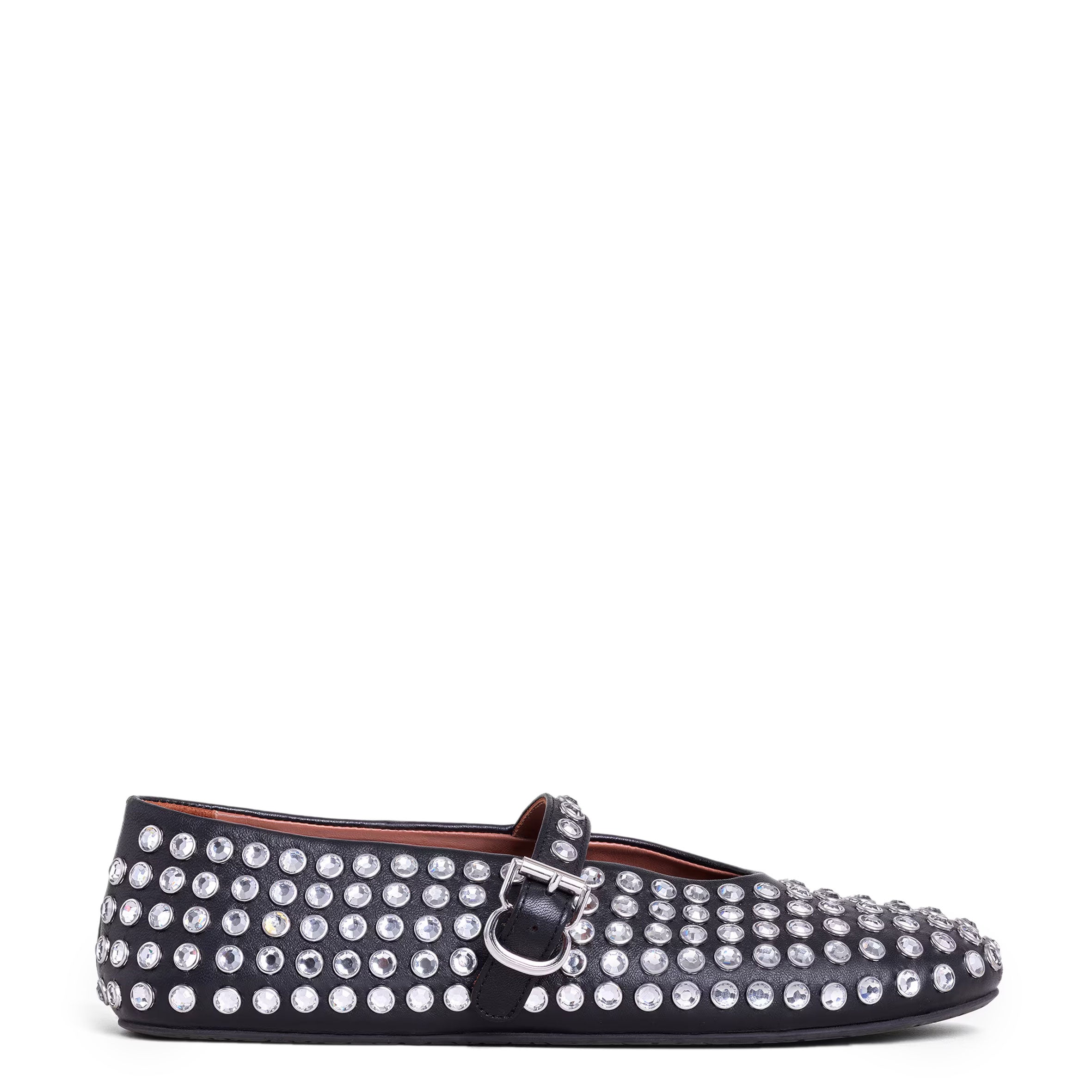Elegant Strass Lambskin Ballet Flats for Women - Black Comfortable Dance Shoes | Perfect for Ballet Classes, Weddings & Formal Occasions
