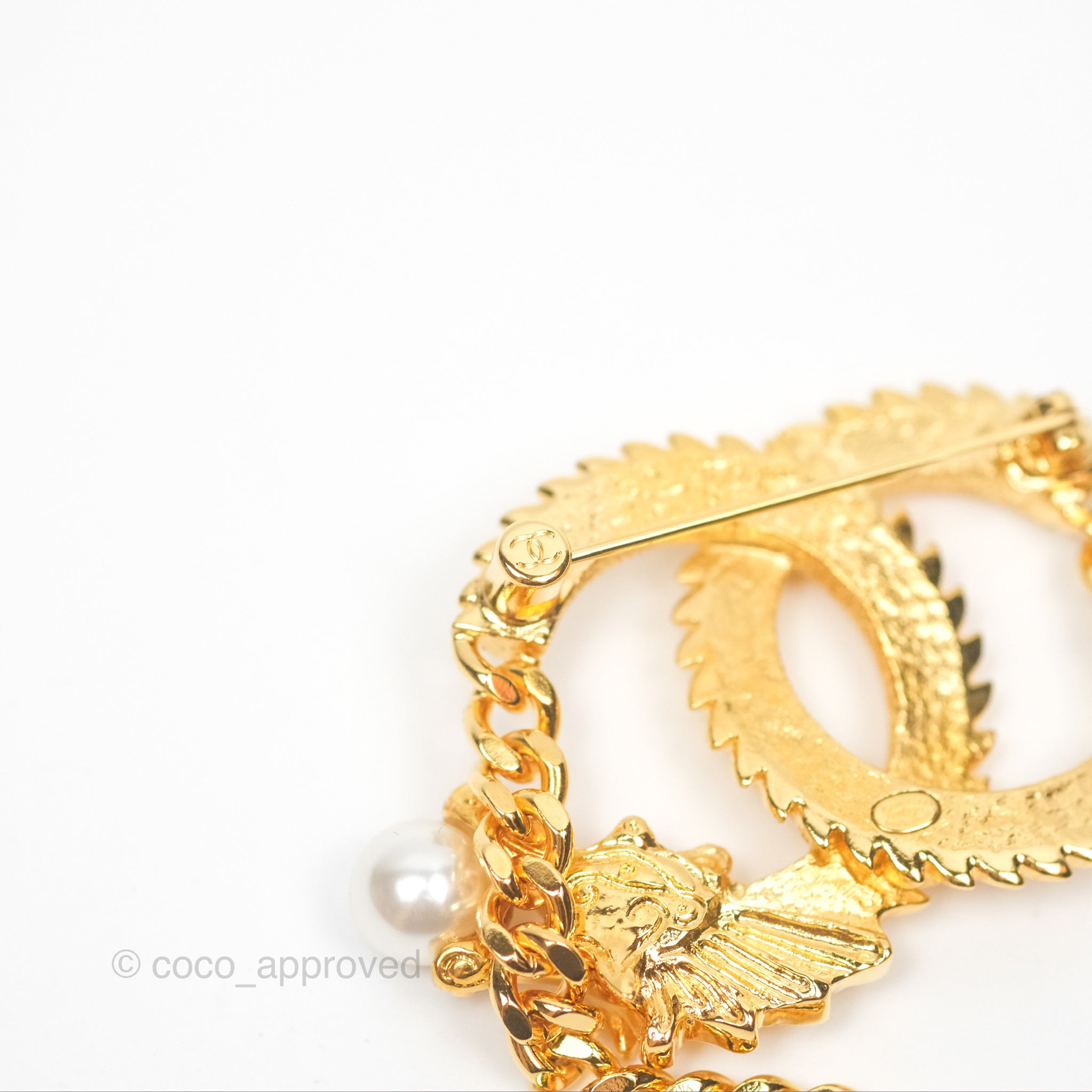 Chanel CC Dragon Chinese New Year Edition Gold Tone Brooch Pin - Luxury Fashion Accessory for Women, Gift for Chinese New Year, Holiday Party & Special Occasions