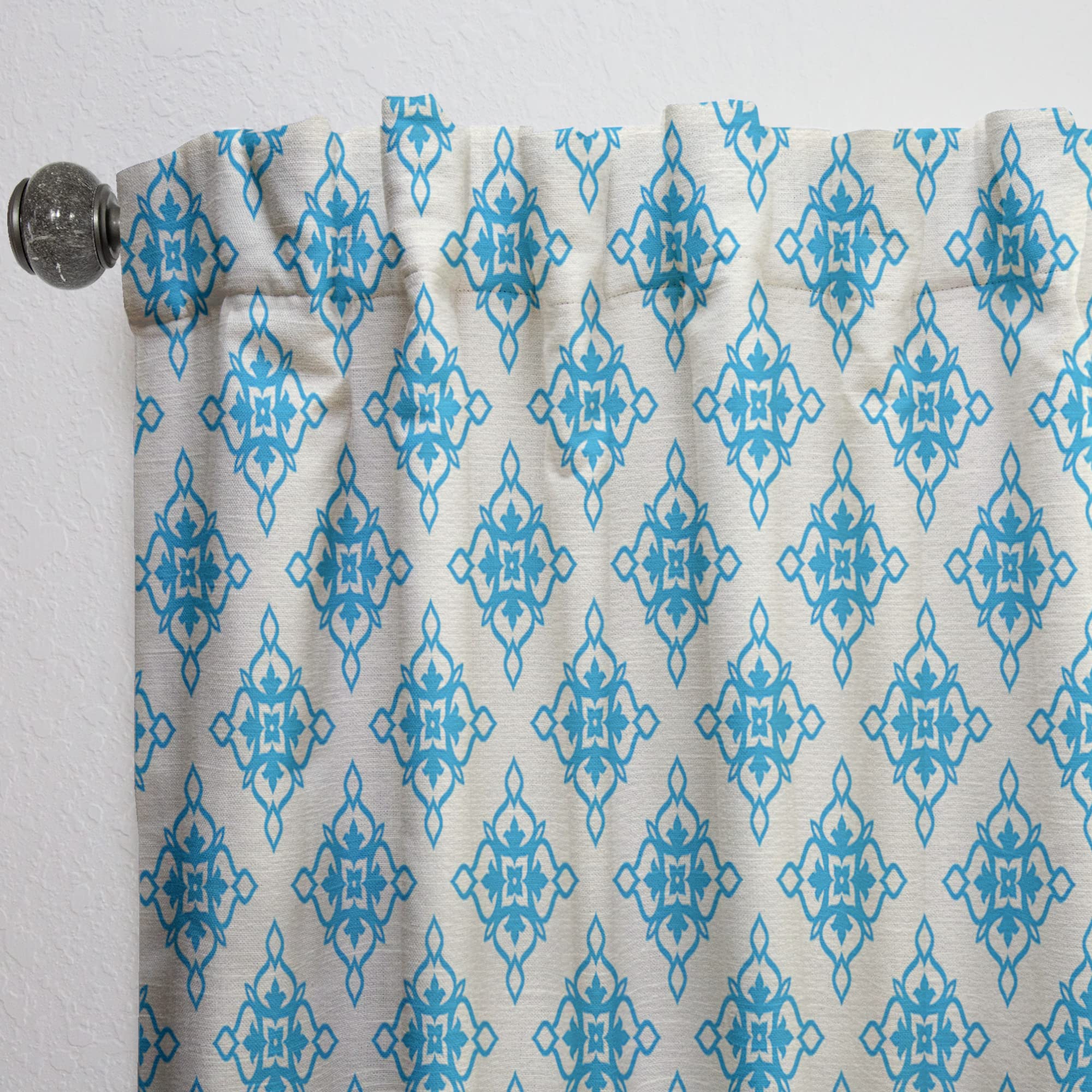 Retro Ornamental Pattern Thermal Insulated Curtains - Single Panel 52x84 Inches - Blackout Drapes for Bedroom & Living Room - Perfect for Home Decor, Privacy & Energy Efficiency