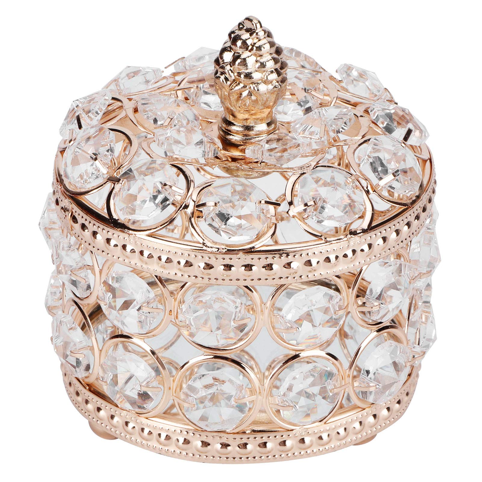 Elegant Embossed Crystal Jewelry Organizer Box - Perfect for Wedding Jewelry Storage & Home Decor Display - Ideal for Rings, Necklaces, Earrings & Bridal Accessories