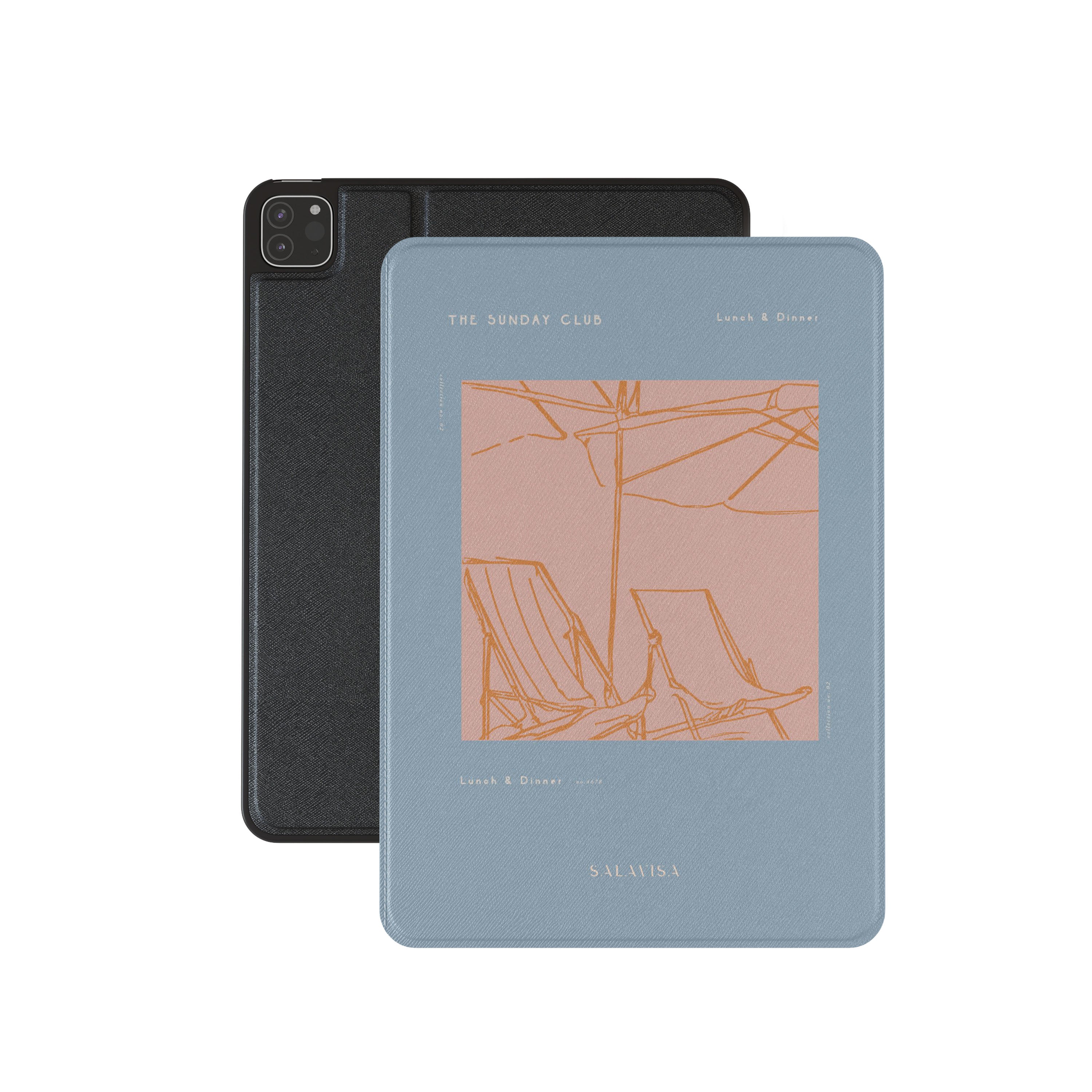 Premium Blue Sunday Club iPad Case - Slim Protective Cover for iPad 6/7/8/9/10.2 Inch - Perfect for Work, School & Travel