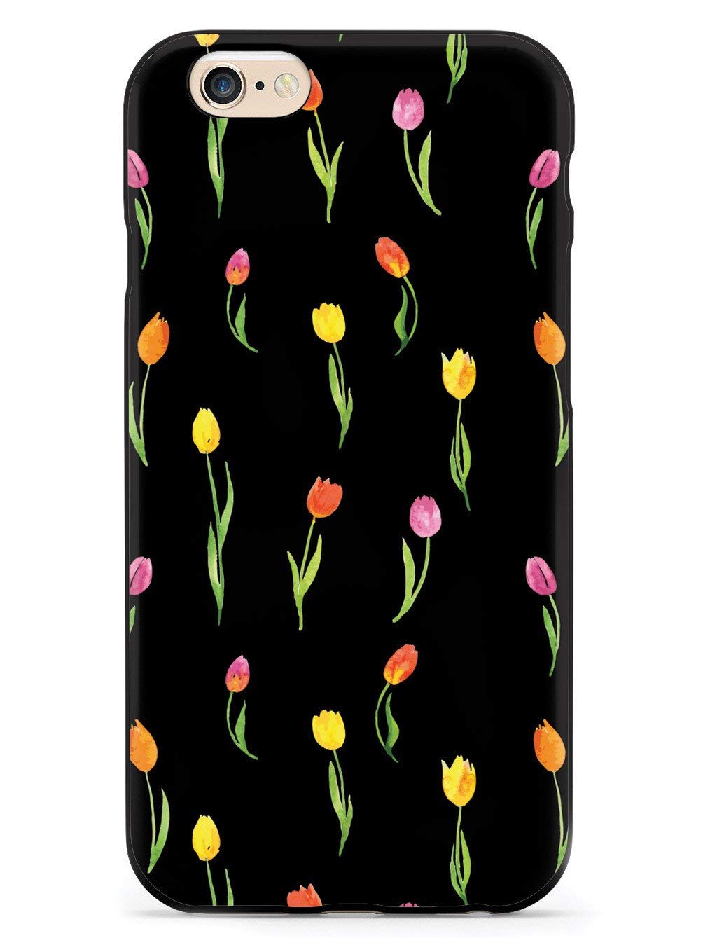 Inspired Cases - Shockproof iPhone 6/6s Case with 3D Tulips Design, Slim Protective Cover for Apple iPhone 6/6s (Black) - Perfect for Everyday Use, Travel & Outdoor Activities