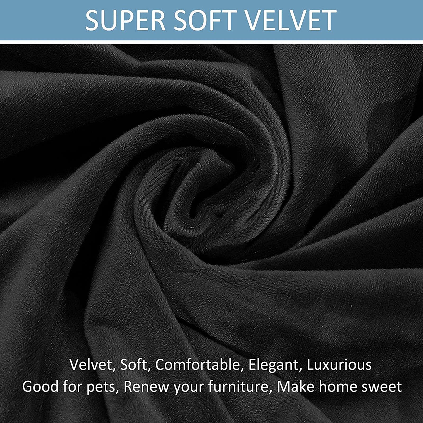 Stretch Velvet Dining Chair Covers - Soft Removable Washable Slipcovers for Dining Room & Living Room - Set of 2 (Black) | Perfect for Home Decor, Kids Furniture Protection & Hosting Guests