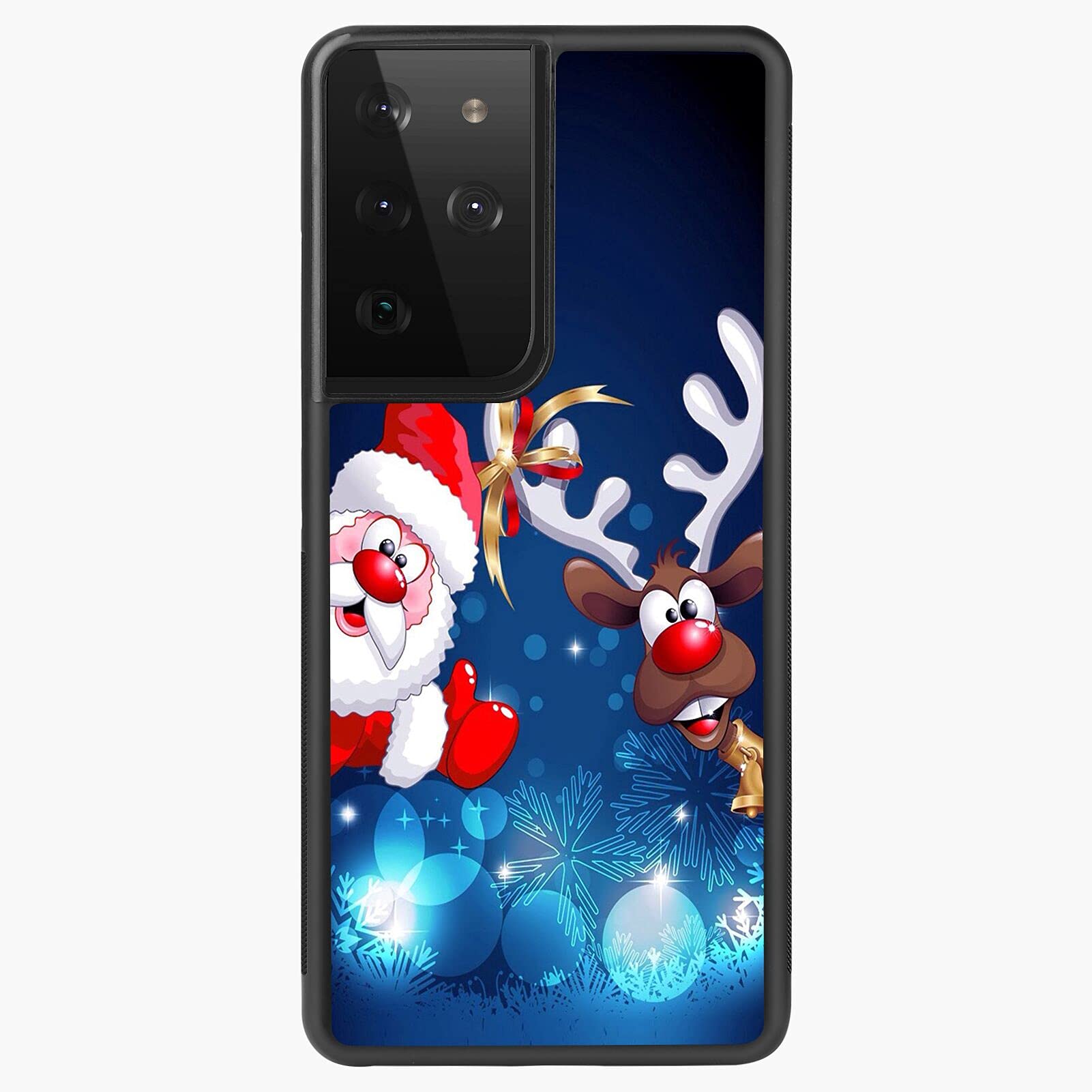 Samsung Galaxy S21 Ultra Case - Santa Claus & Deer Christmas Design, Shockproof TPU Full Body Protection Phone Cover - Perfect for Holiday Gifts & Winter Travel Protection