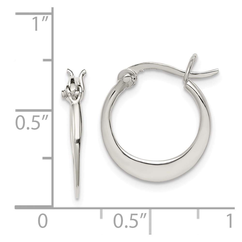 925 Sterling Silver Flat Hoop Earrings - 18mm x 15mm Minimalist Dainty Hoops for Women - Perfect for Everyday Wear, Work & Special Occasions