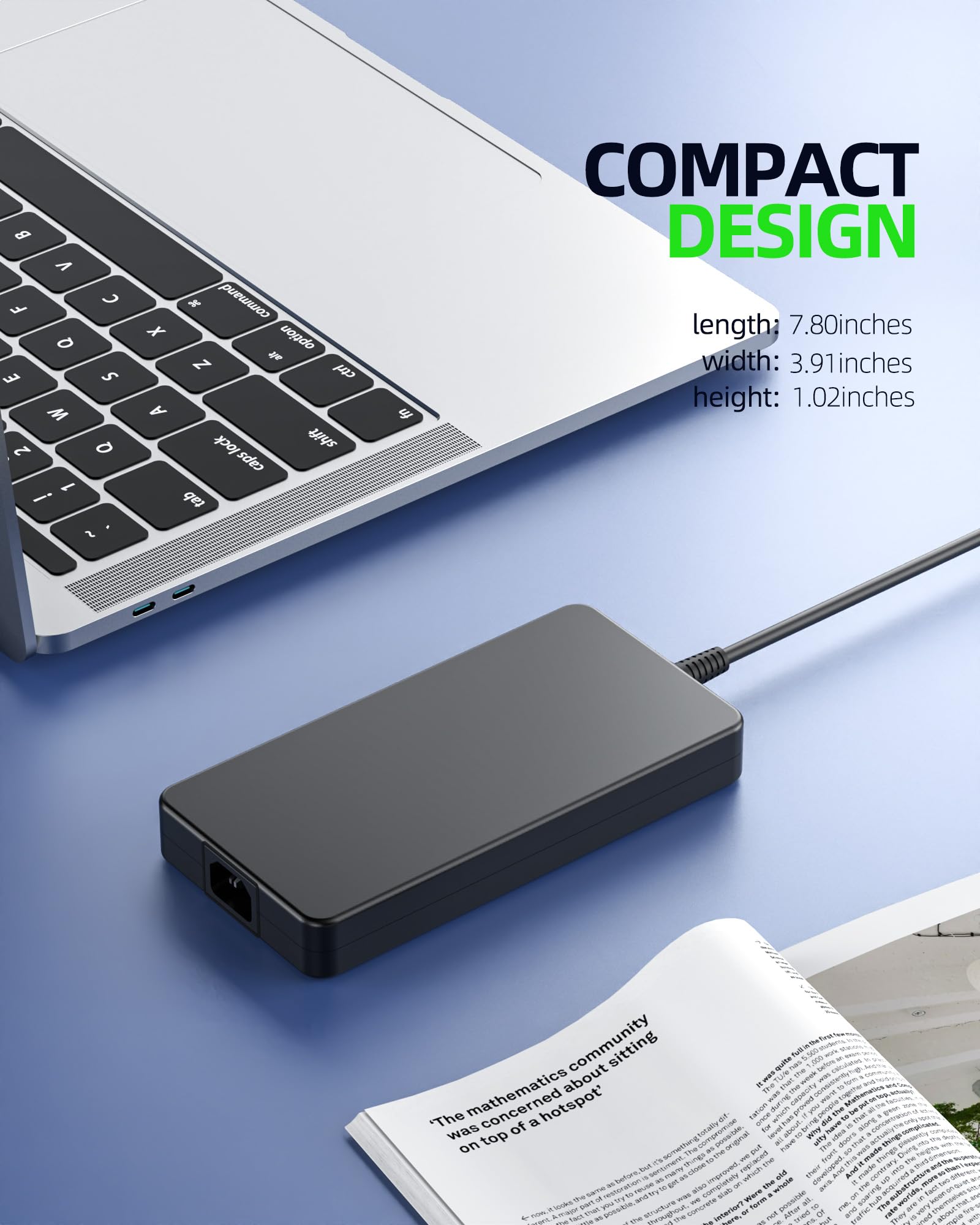 200W HP Laptop Charger - 10.3A AC Adapter Replacement for Zbook 17 G3/G5/G6, Fury 15/17 G7, Omen, Pavilion Gaming, Envy 15/16/17, Victus 16 (Compatible with 835888-001 & L00818-850) | UL Safety Certified | Perfect for Home Office & Gaming Setups