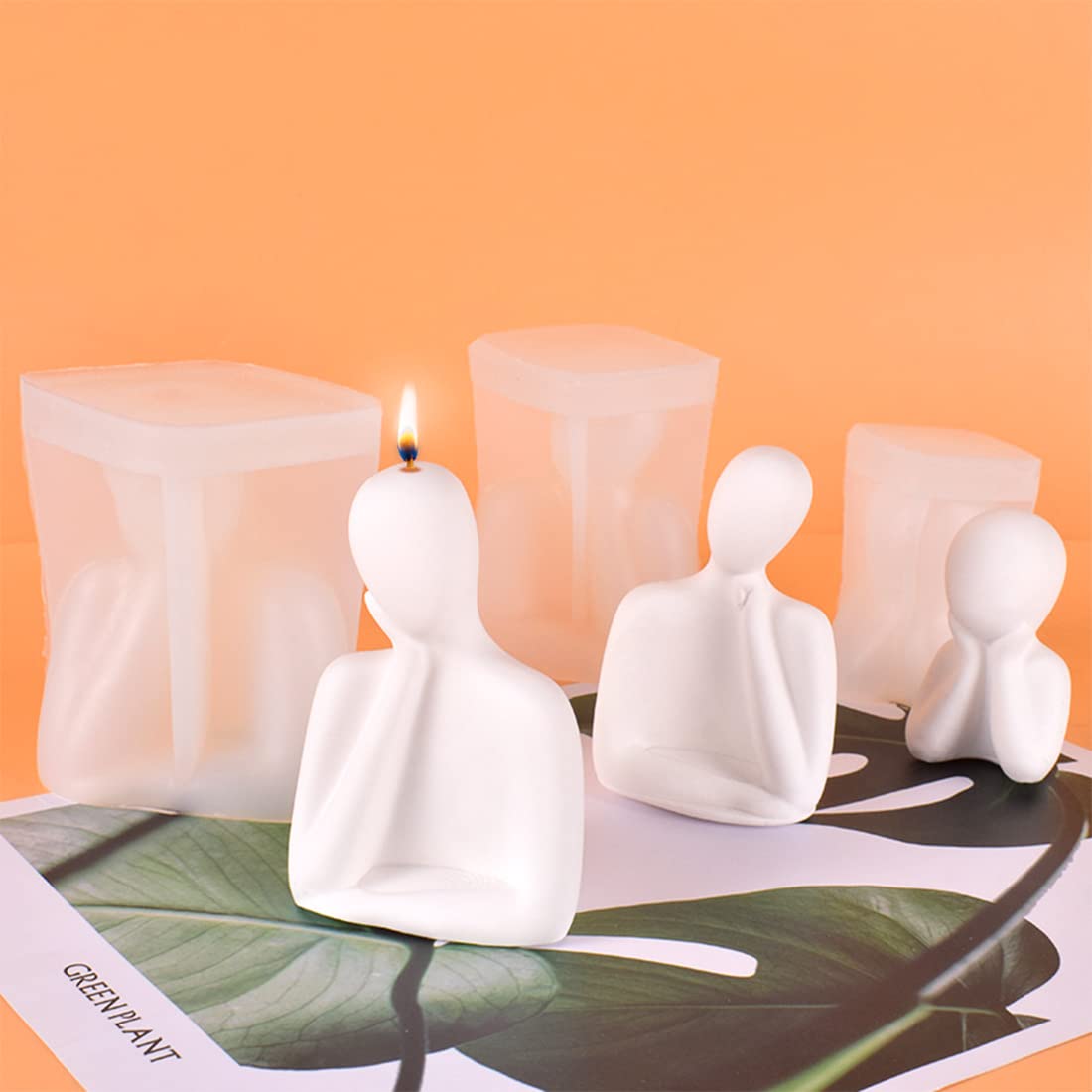 Voyyphixa 3D Human Silicone Molds for DIY Candles, Resin Art, Soap Making & Clay Crafts - Realistic Body Sculpture Molds for Aromatherapy, Home Decor & Gift Making (Candle C)