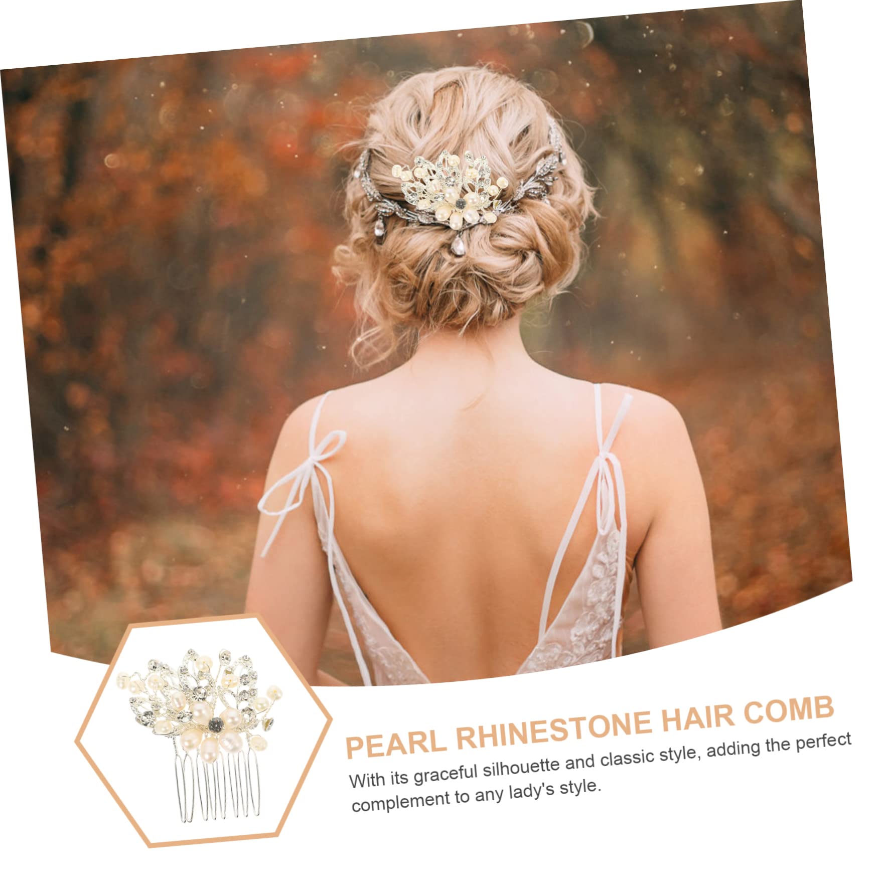 Elegant Pearl Rhinestone Hair Comb for Brides - Wedding & Party Accessory