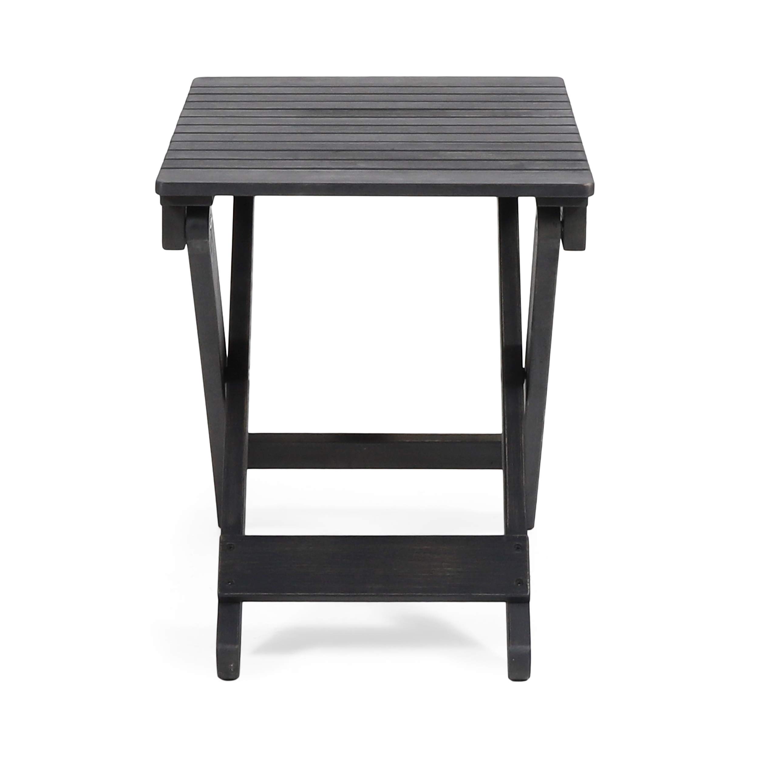 Christopher Knight Home Cornelia Outdoor Folding Side Table - Dark Gray Patio Furniture for Poolside, Garden & Balcony Use